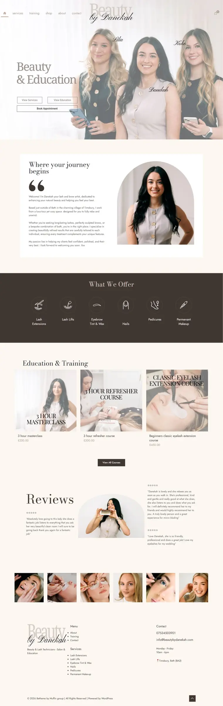 Beauty by Danekah desktop website preview