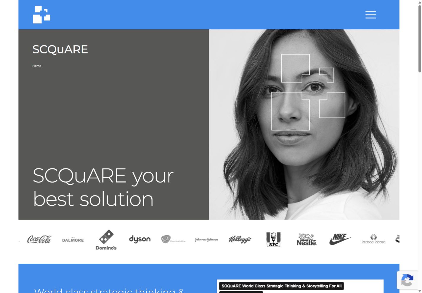 SCQuARE website from the MyWebDeveloper portfolio