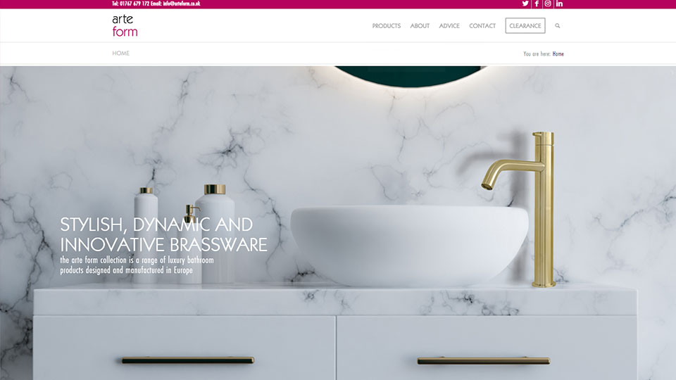 Website developed for a tap brand