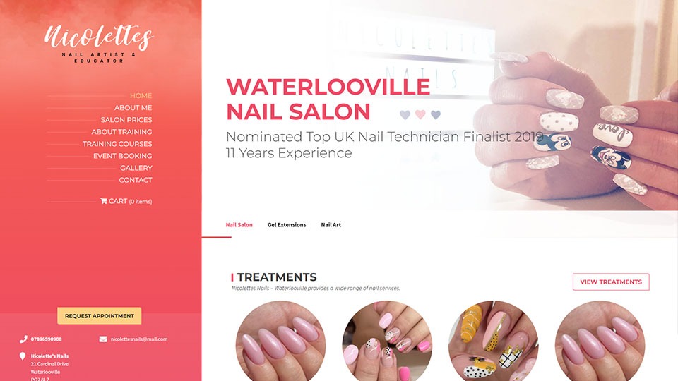 Website Designed for Nicolettes Nails. Top Nail trainer